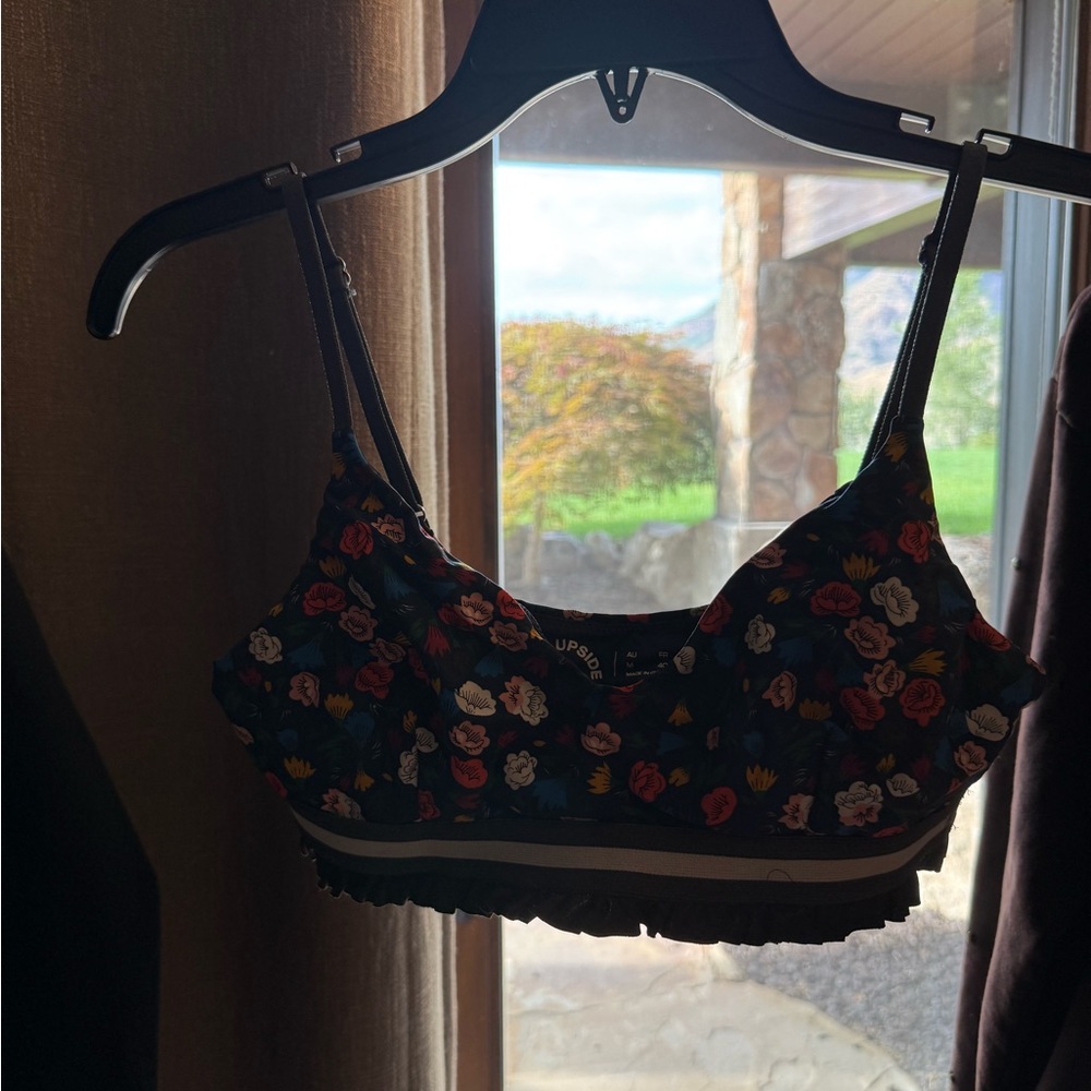 The Upside Black Floral Bralette